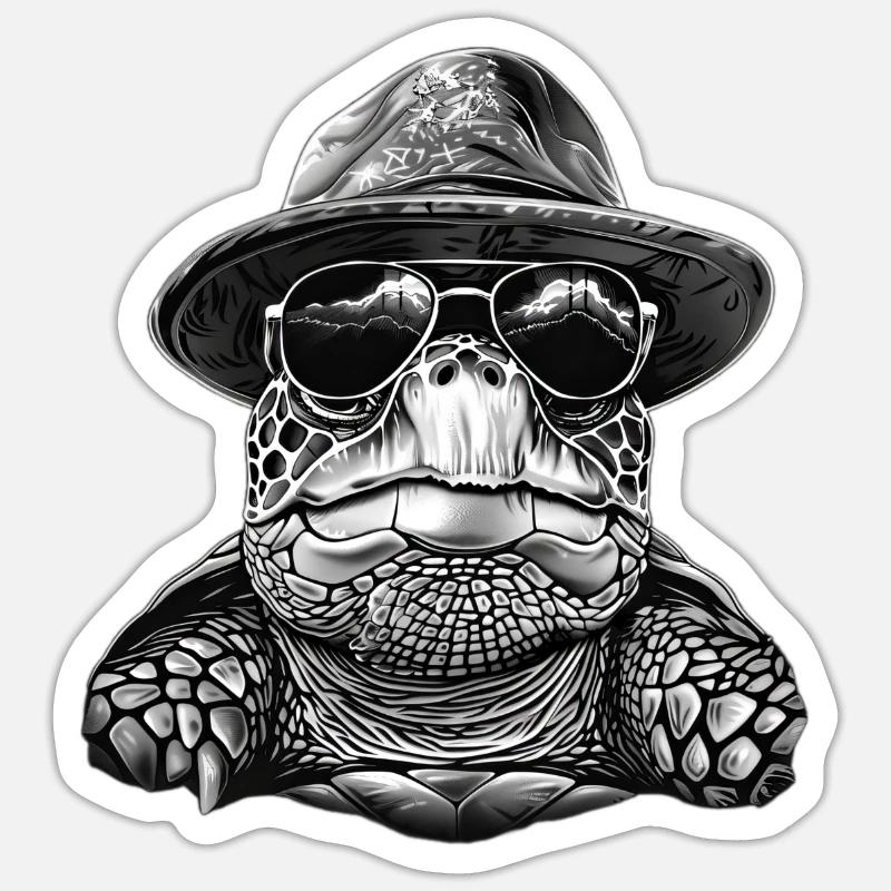 Turtle - Sticker size S (10 x 10 cm) - white matte