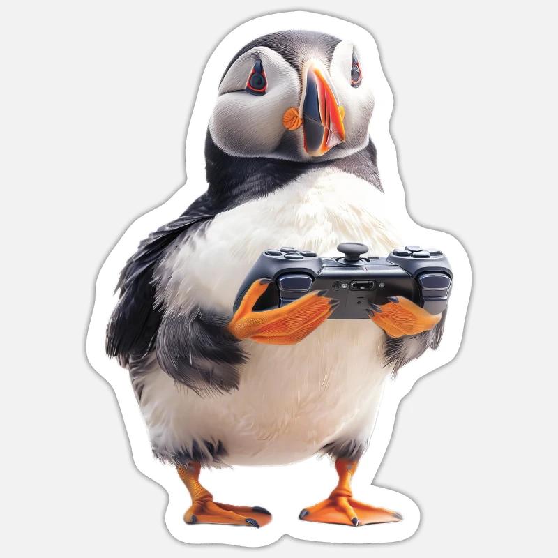 Macareux - Sticker taille S (10 x 10 cm) - blanc mat