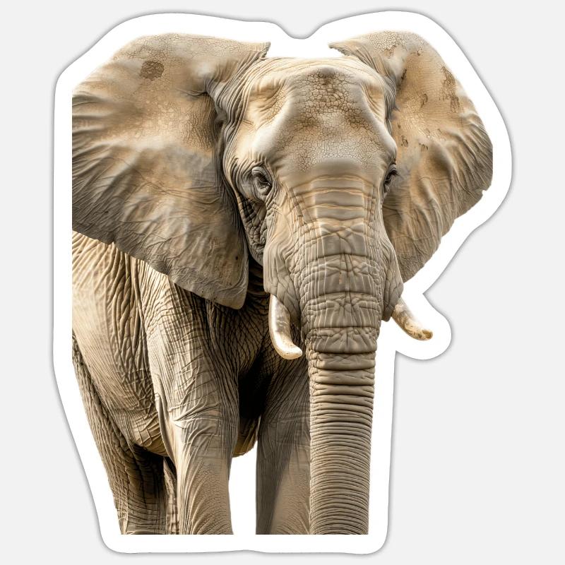 Elefant - Sticker Größe S (10 x 10 cm) - Mattweiß