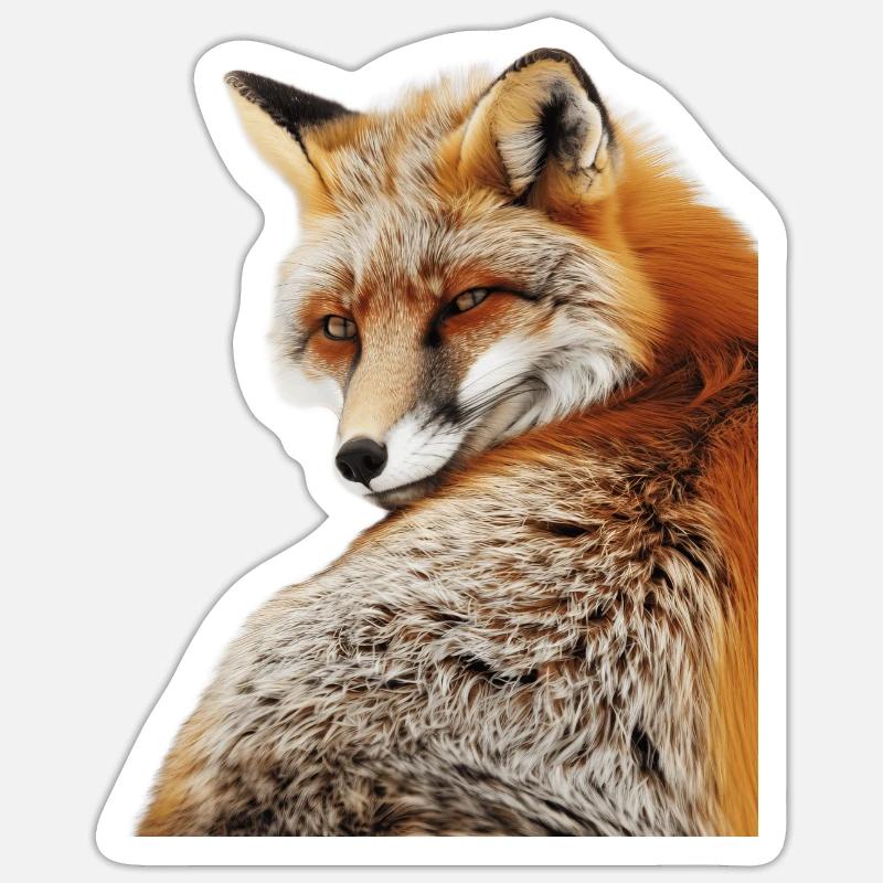 Fuchs - Sticker Größe S (10 x 10 cm) - Mattweiß