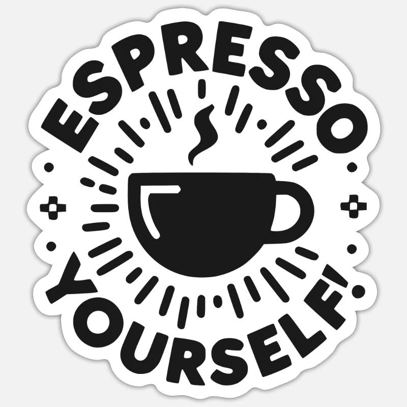 Espresso vous-même ! - Sticker taille S (10 x 10 cm) - blanc mat