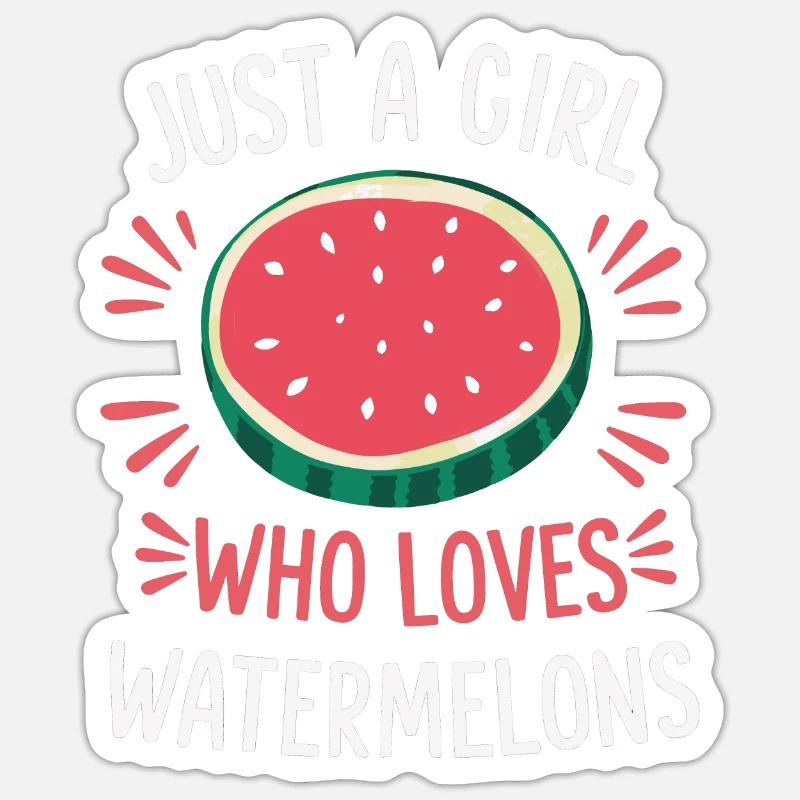 Pastèque, melon, fruit - Sticker taille S (10 x 10 cm) - blanc mat