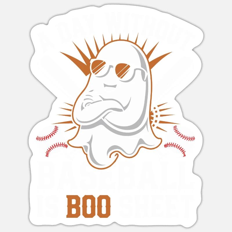 A Day Without Baseball Is Boo Sheet Ghost - Sticker Größe S (10 x 10 cm) - Mattweiß