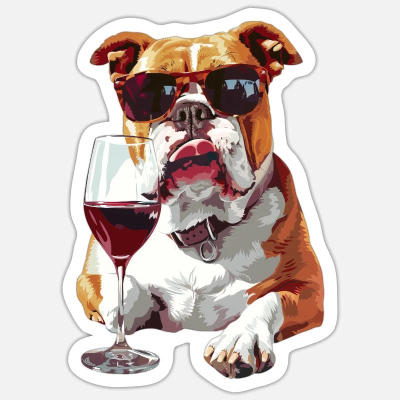 Bouledogue - Sticker taille S (10 x 10 cm) - blanc mat