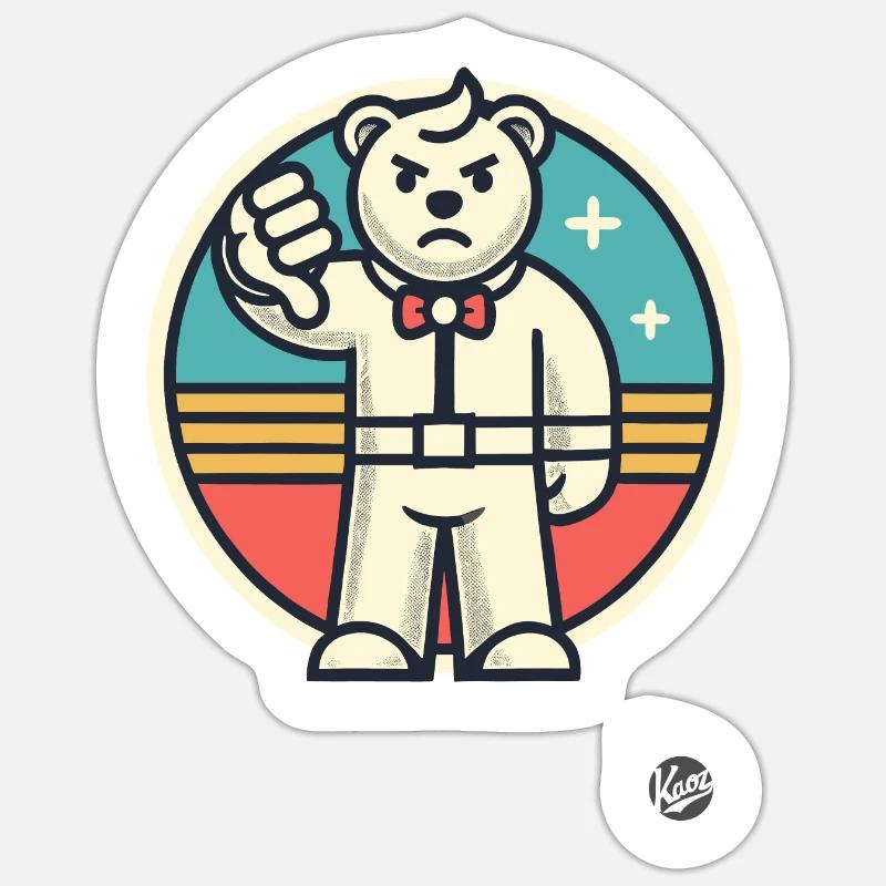 Mauvaise note, pouces vers le bas Rejeter l’ours Sticker taille S (10 x 10 cm)