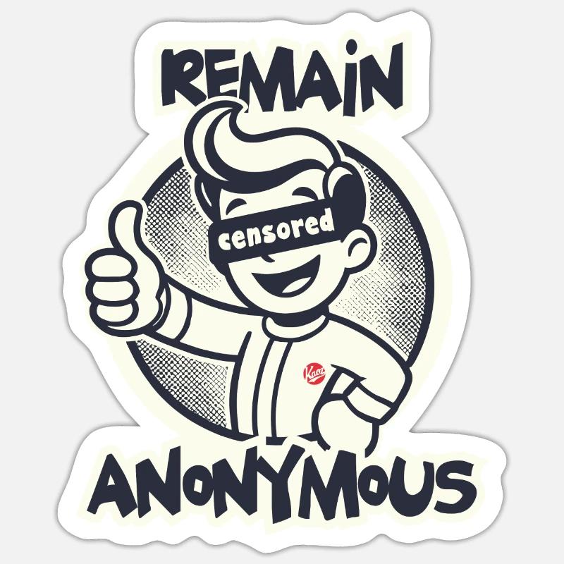 Thumbs Up For Anonymity Retro Cartoon Boy Sticker size S (10 x 10 cm)