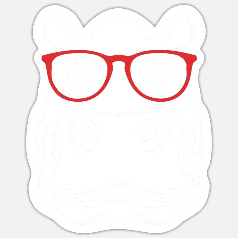 Hippopotame - Sticker taille S (10 x 10 cm) - blanc mat