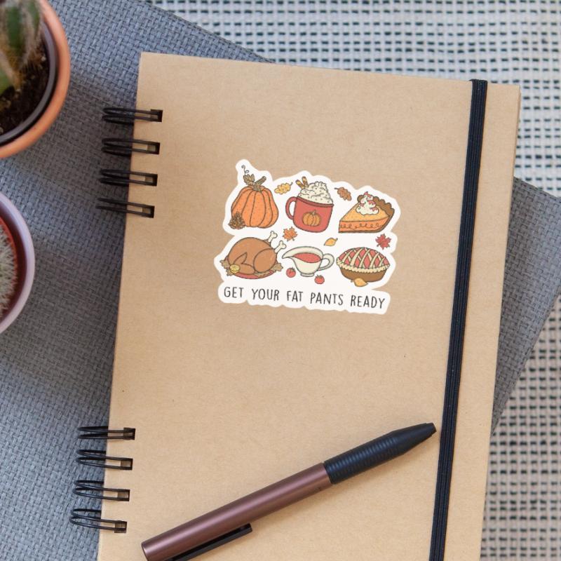 Mettez vos gouges Thanksgiving Design Sticker taille S (10 x 10 cm)