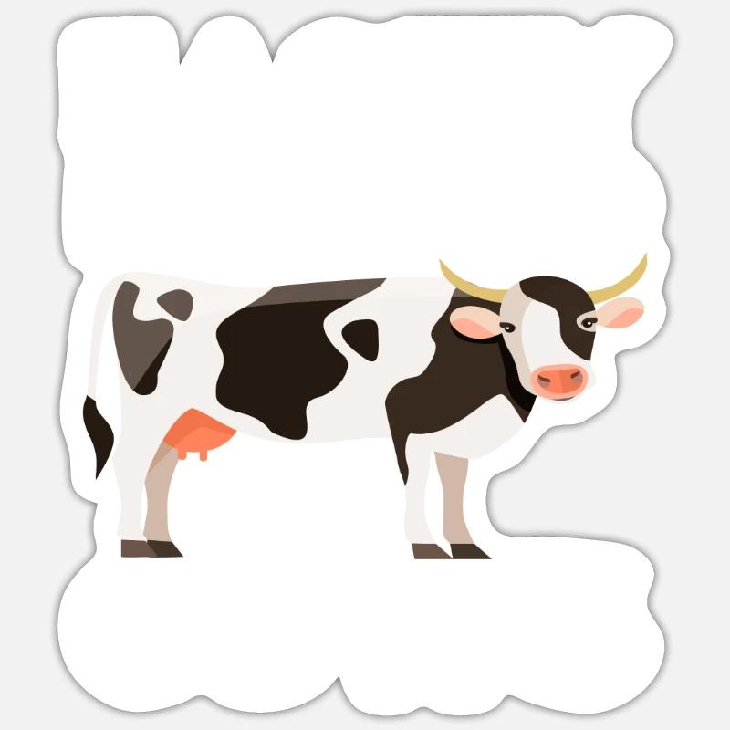 Easily distracted by cows - Sticker size S (10 x 10 cm) - white matte