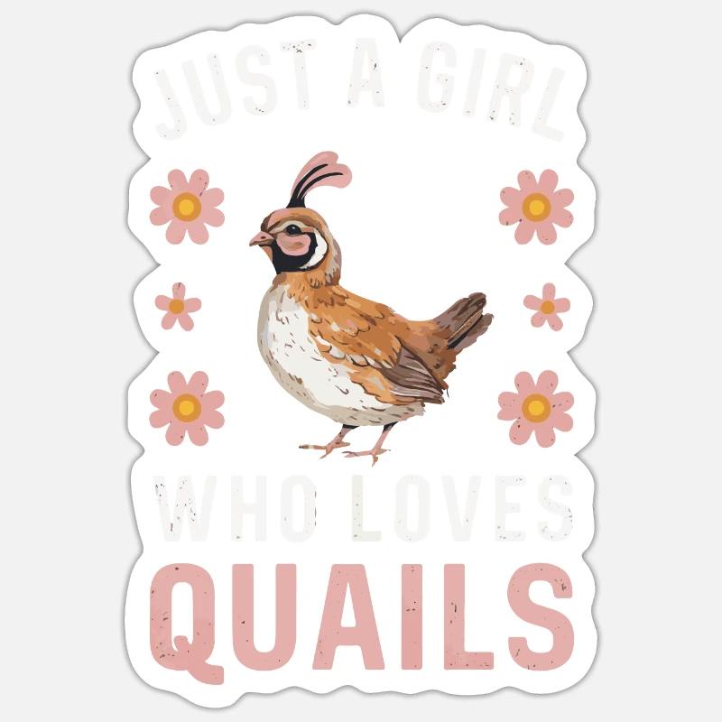 Quail Bird Quails - Sticker size S (10 x 10 cm) - white matte