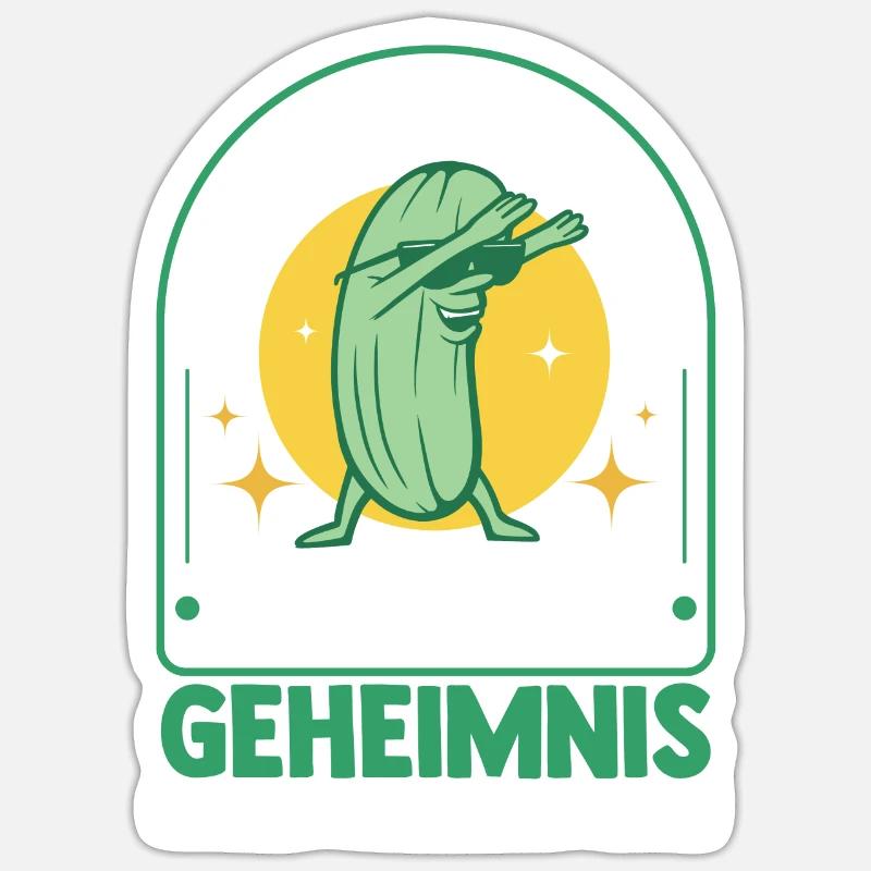 Jardinier Concombre Jardin fermier - Sticker taille S (10 x 10 cm) - blanc mat