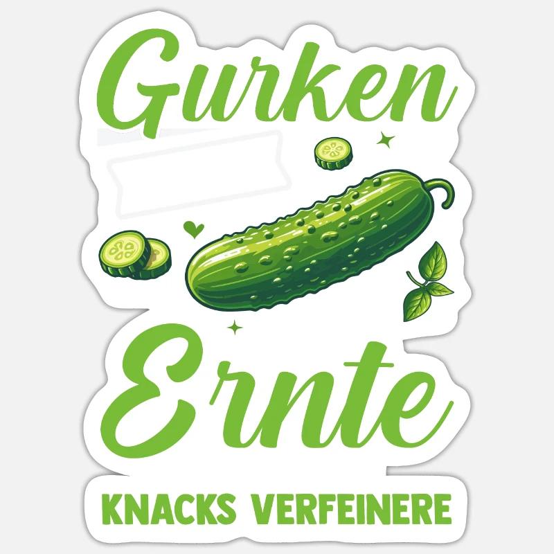 Gärtner Gurke Bauer Garten - Sticker Größe S (10 x 10 cm) - Mattweiß