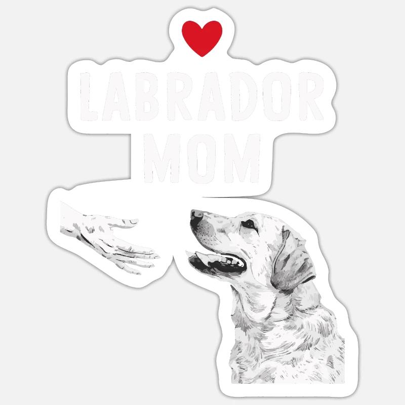 Chien Labrador - Sticker taille S (10 x 10 cm) - blanc mat