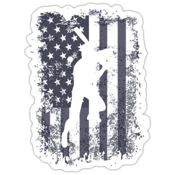 Baseball Sports Baseball Player Pitcher Catcher USA - Sticker size S (10 x 10 cm) - white matte - Front