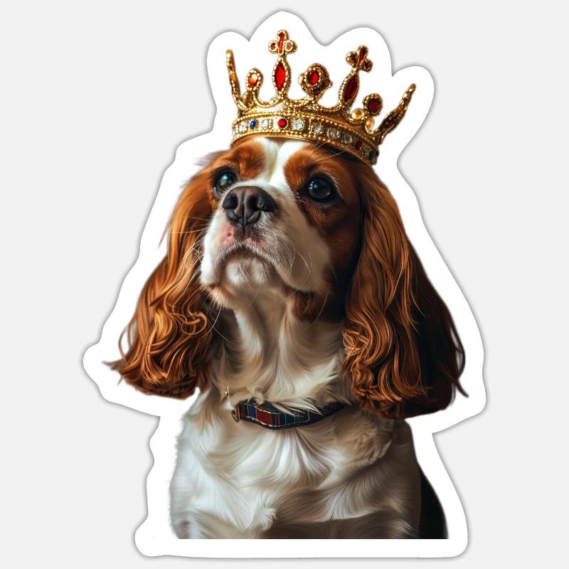 Cavalier King Charles Spaniel - Sticker Größe S (10 x 10 cm) - Mattweiß