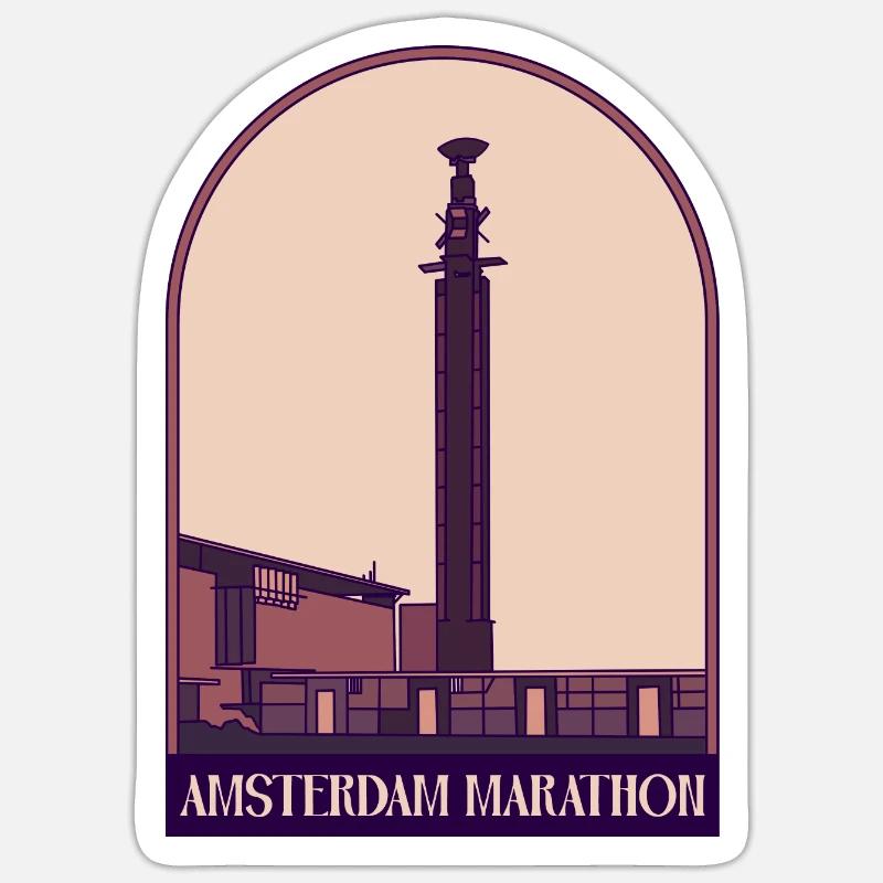 Amsterdam Marathon - Sticker size S (10 x 10 cm) - white matte