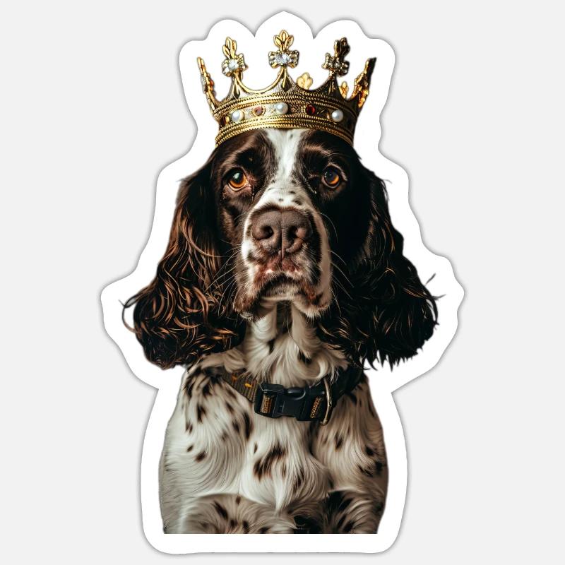 Épagneul springer anglais - Sticker taille S (10 x 10 cm) - blanc mat