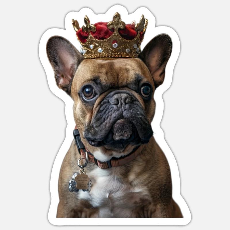 Bouledogue français - Sticker taille S (10 x 10 cm) - blanc mat