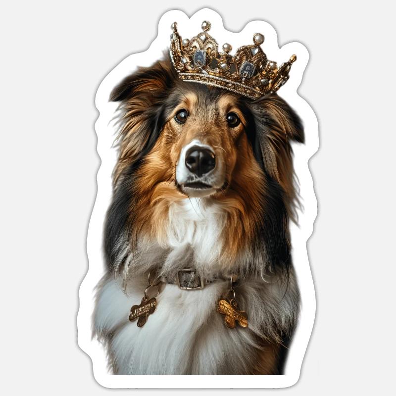 Shetland Sheepdog - Sticker Größe S (10 x 10 cm) - Mattweiß