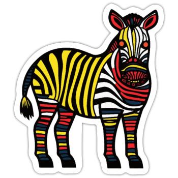 Zebra Halloween Animal - Sticker size S (10 x 10 cm) - white matte - Front