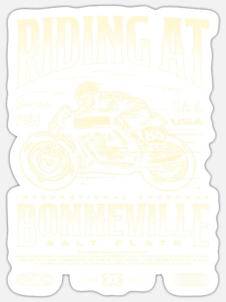 Bonneville Salt Flats Motorrad Geburtstag 1930 - Sticker Größe S (10 x 10 cm) - Mattweiß