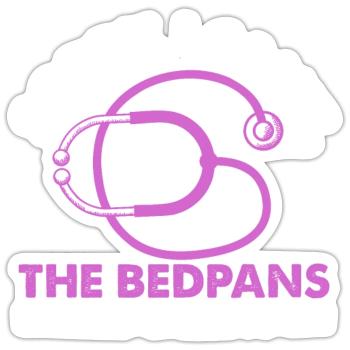 sorry I cant the bedpans are calling Design for a - Sticker size S (10 x 10 cm) - white matte - Front