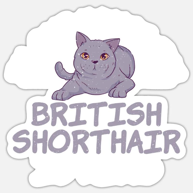 Cadeaux British Shorthair - Sticker taille S (10 x 10 cm) - blanc mat