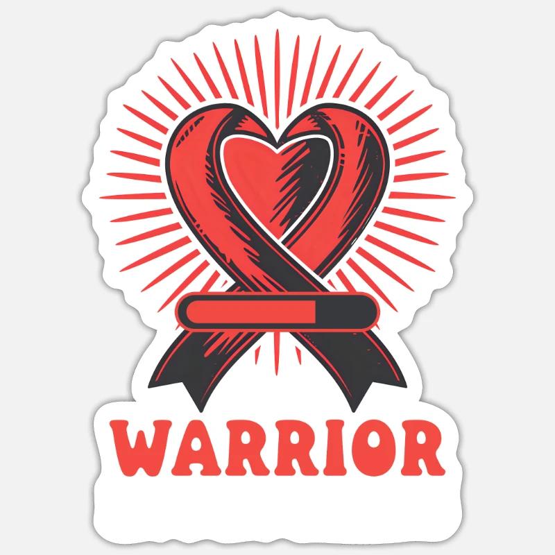 CHD Awareness Warrior in Arbeit - Sticker Größe S (10 x 10 cm) - Mattweiß