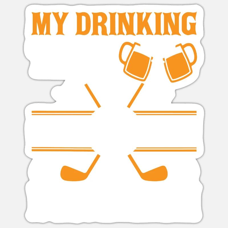 Mein Trinkteam hat ein Problem mit dem Golfen Sticker Größe S (10 x 10 cm)