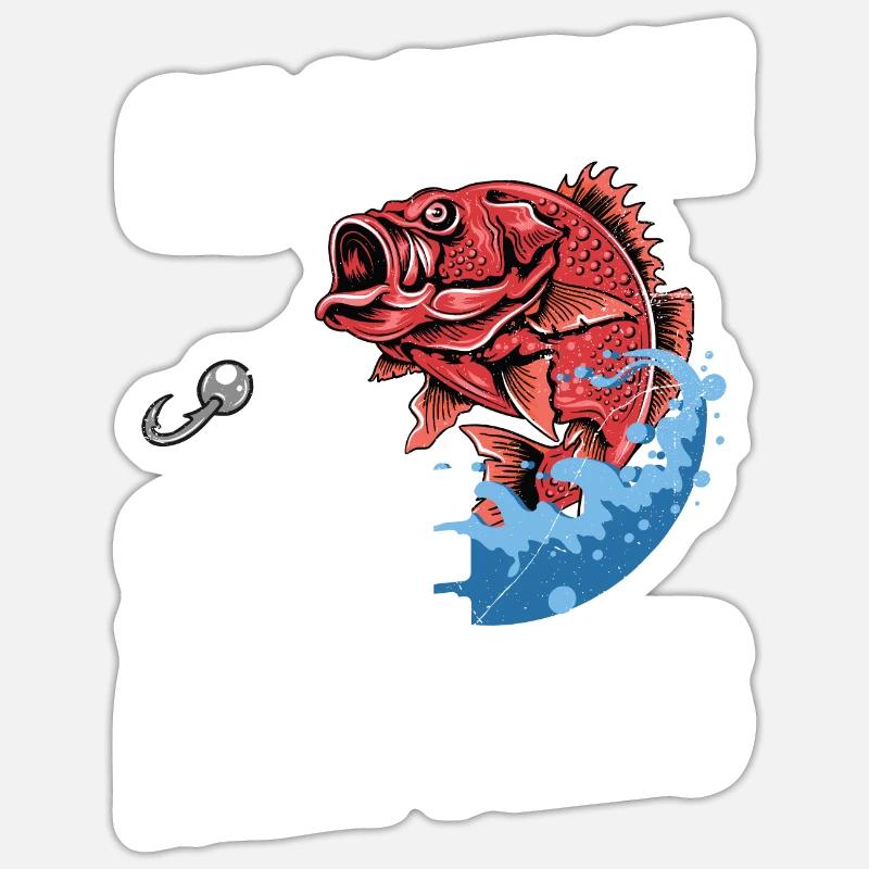 Lors de la pêche, bien sûr, la taille compte. Sticker taille S (10 x 10 cm)