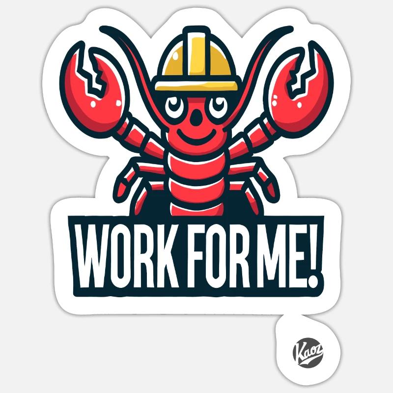Construction worker Hummer, work for me Sticker size S (10 x 10 cm)