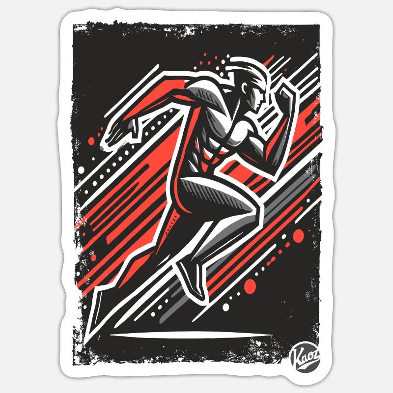 Coureur dynamique Sticker taille S (10 x 10 cm)