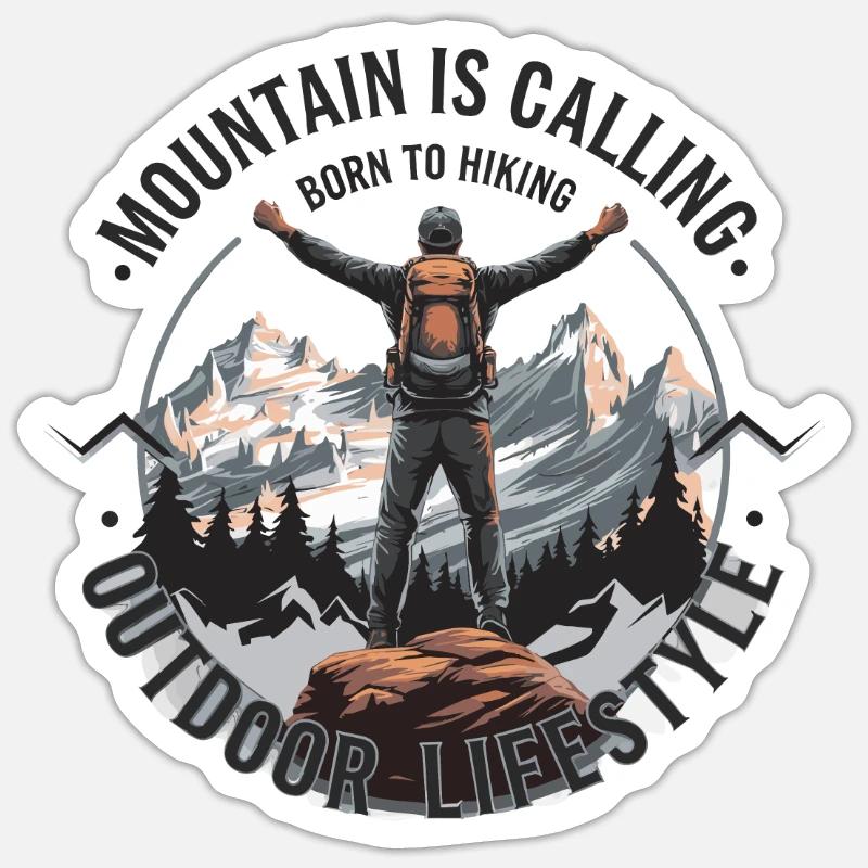 Mountain is Calling Outdoor - Sticker Größe S (10 x 10 cm) - Mattweiß
