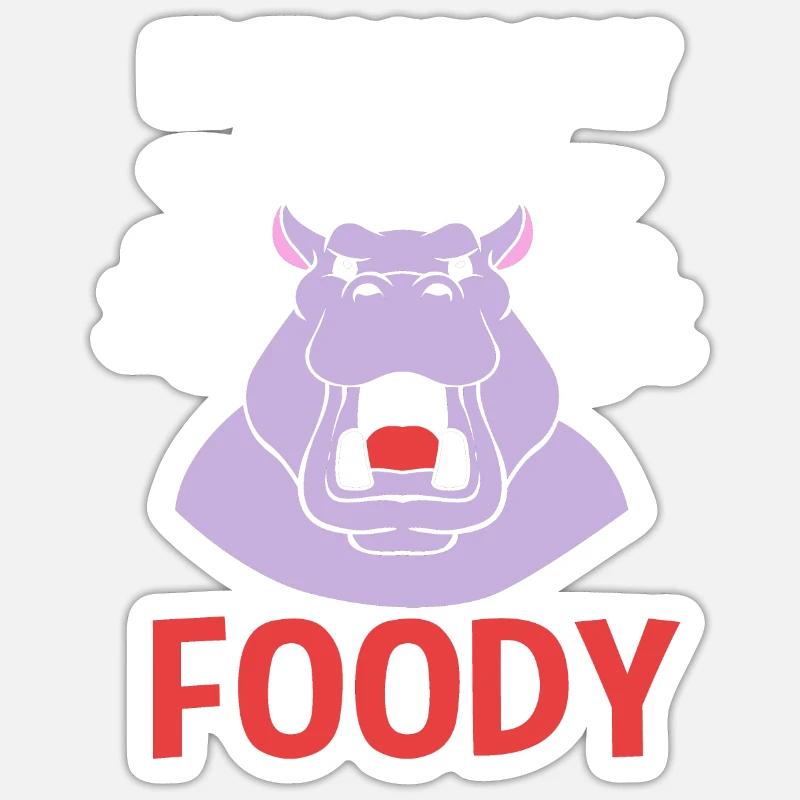 Hippopotame - Sticker taille S (10 x 10 cm) - blanc mat
