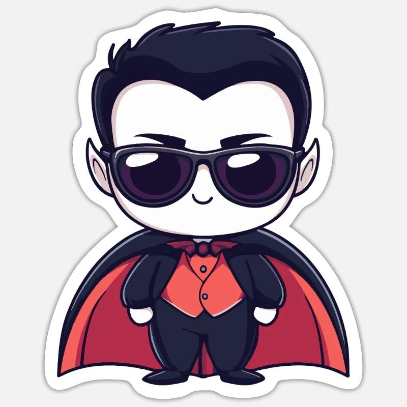 Vampire Halloween - Sticker taille S (10 x 10 cm) - blanc mat