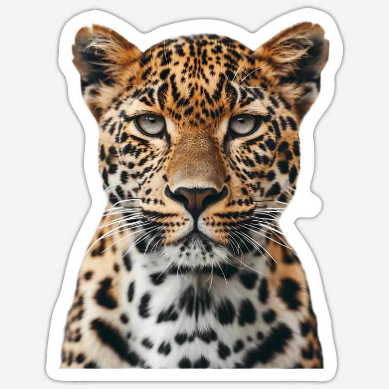 Leopard - Sticker size S (10 x 10 cm) - white matte