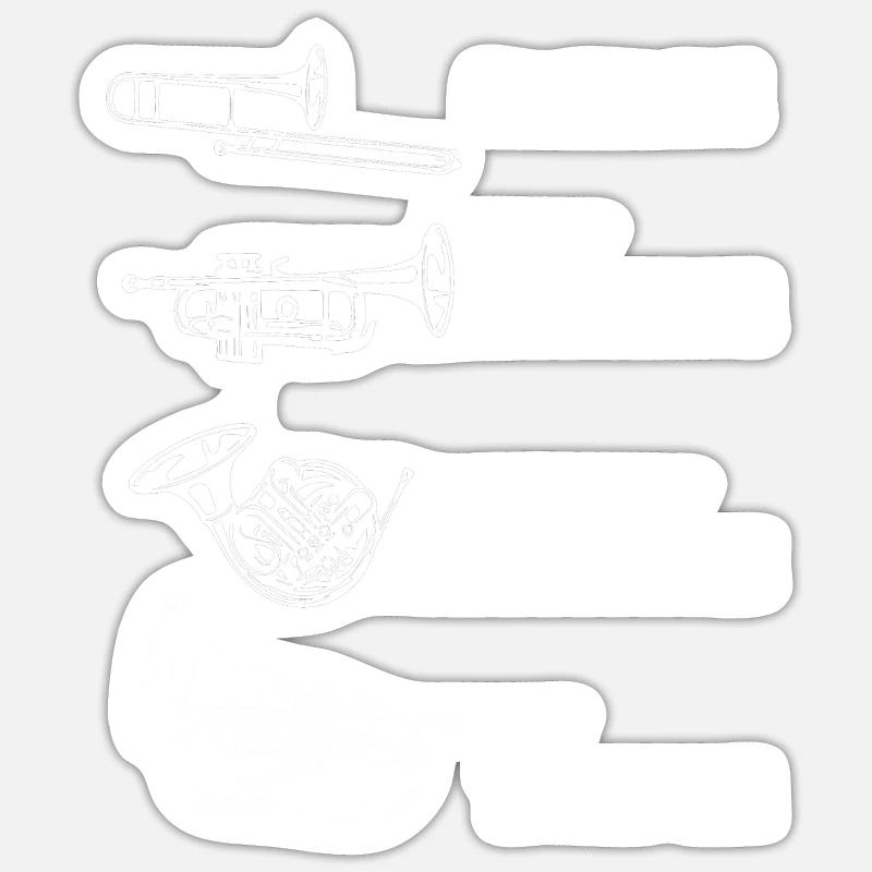 Trombone - Sticker size S (10 x 10 cm) - white matte
