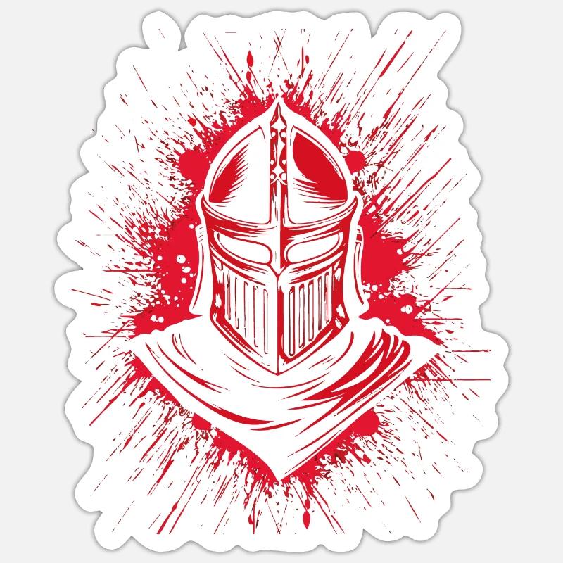 Crusader Knights Templar Middle Ages - Sticker size S (10 x 10 cm) - white matte