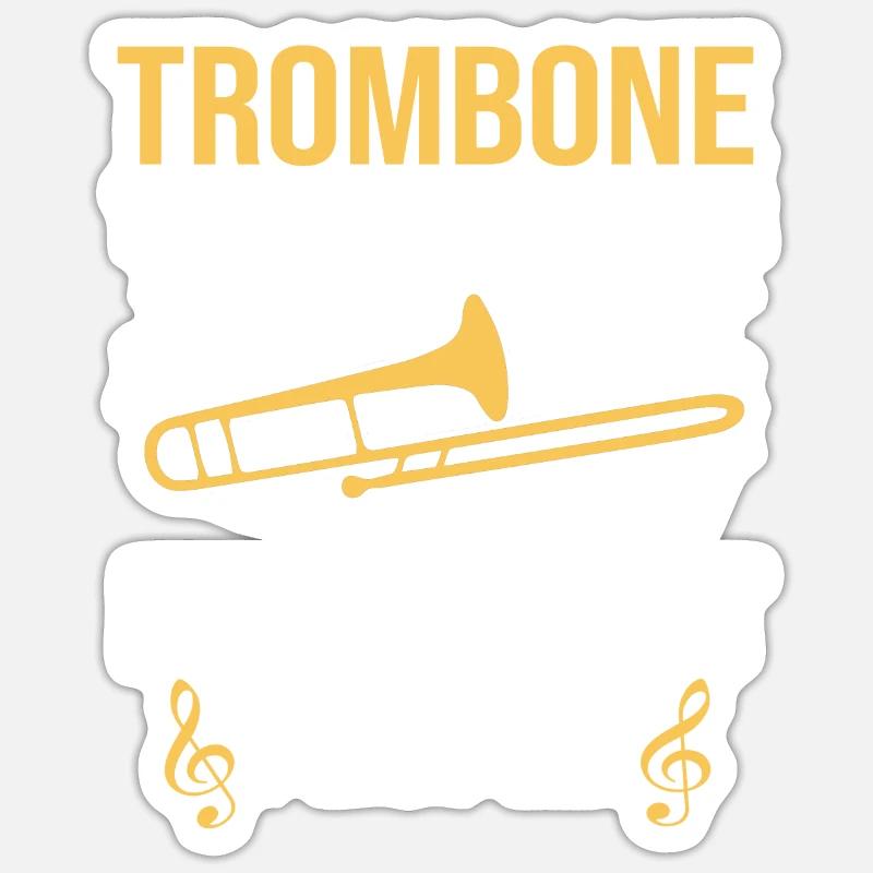 Trombone - Sticker taille S (10 x 10 cm) - blanc mat