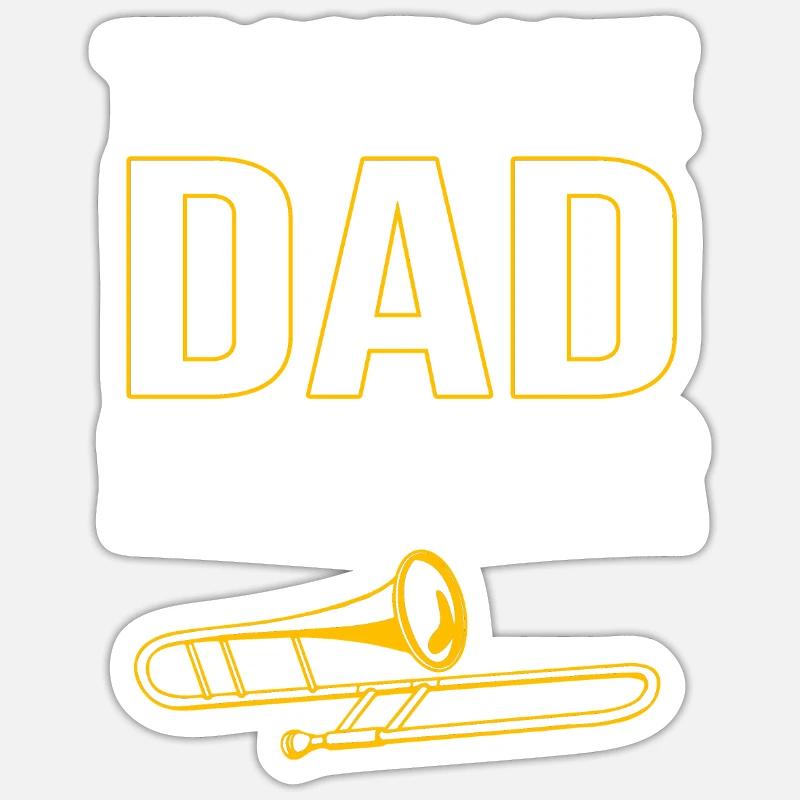 Trombone - Sticker taille S (10 x 10 cm) - blanc mat