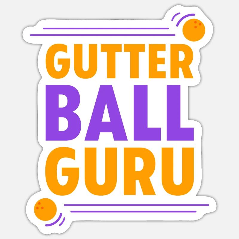 Gutter Ball Guru 3 - Sticker Größe S (10 x 10 cm) - Mattweiß