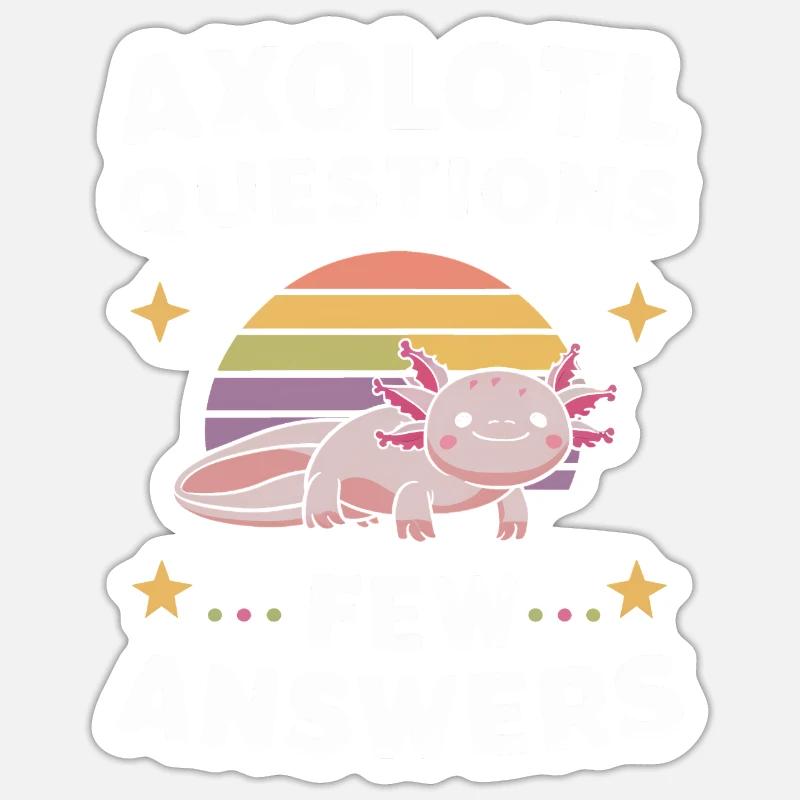 Poisson axolotl - Sticker taille S (10 x 10 cm) - blanc mat