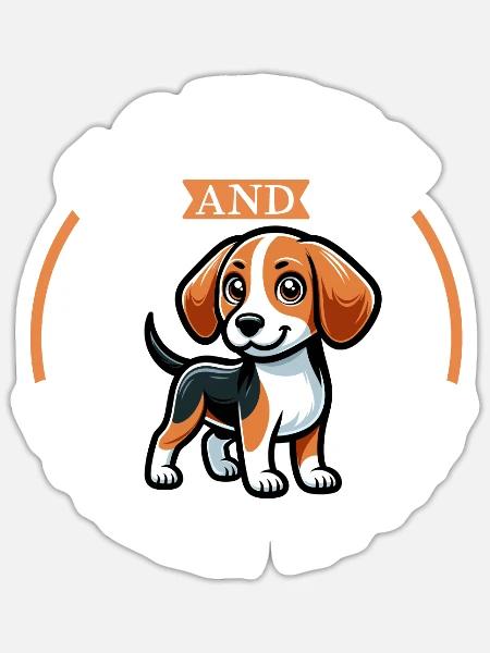 Kaffee und Estnische Bracke - Sticker Größe S (10 x 10 cm) - Mattweiß