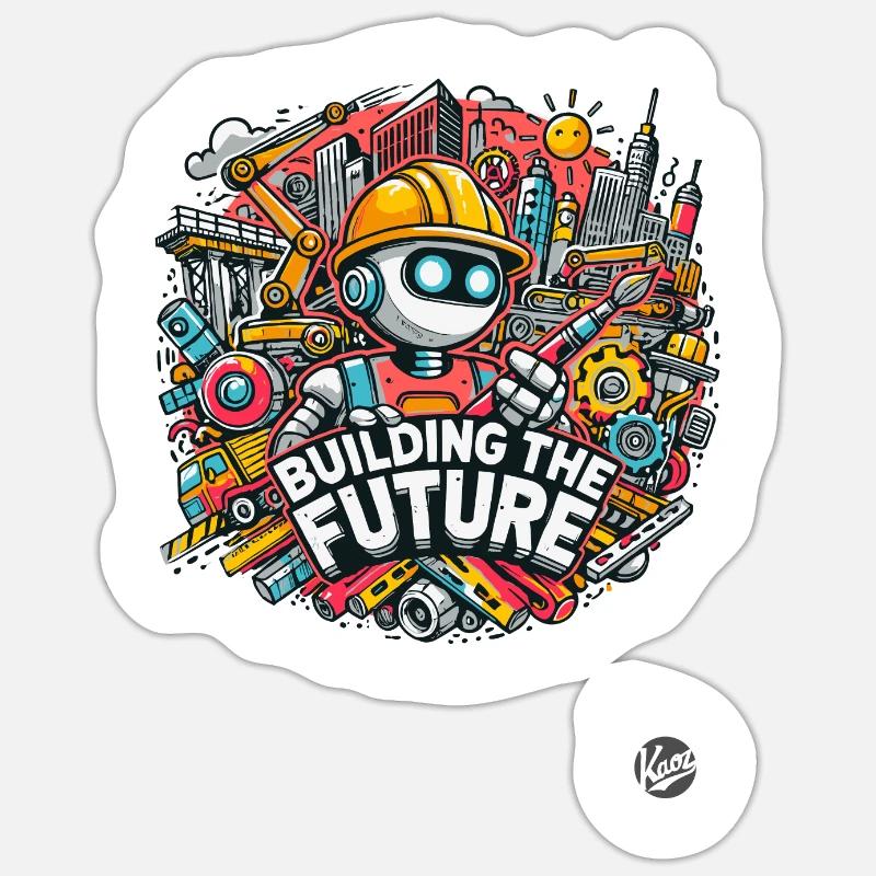 Façonner l’avenir des robots de construction Sticker taille S (10 x 10 cm)