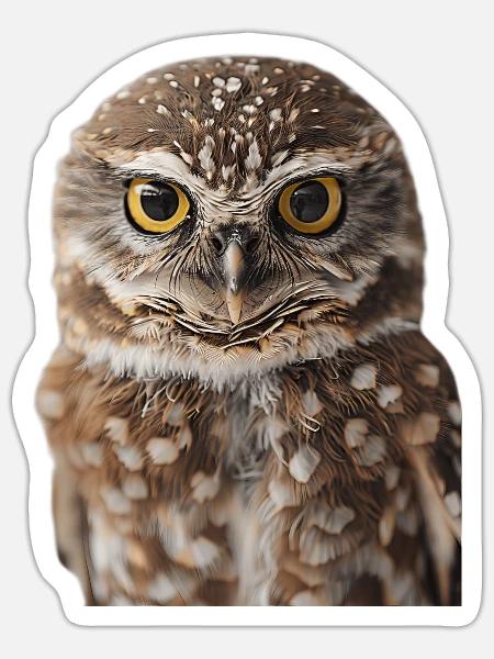 Eule - Sticker Größe S (10 x 10 cm) - Mattweiß
