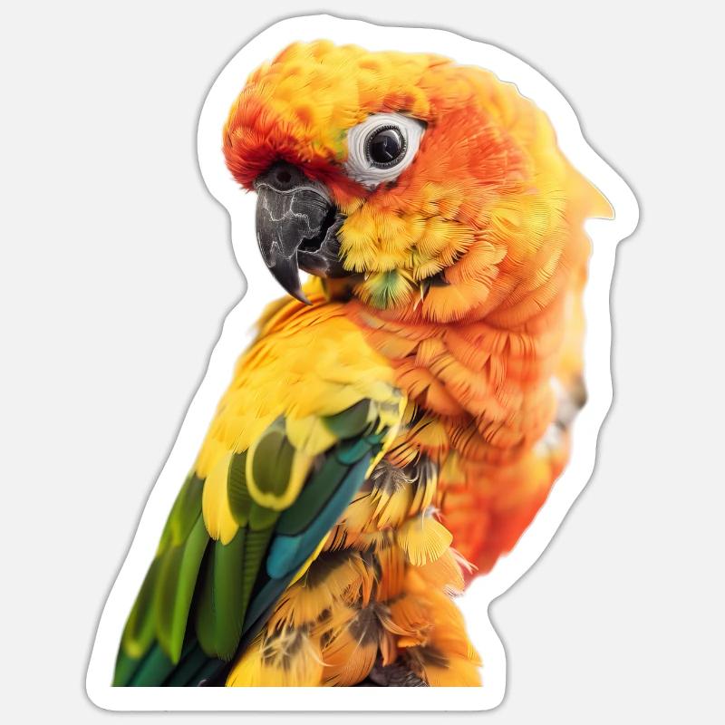 Perruches - Sticker taille S (10 x 10 cm) - blanc mat