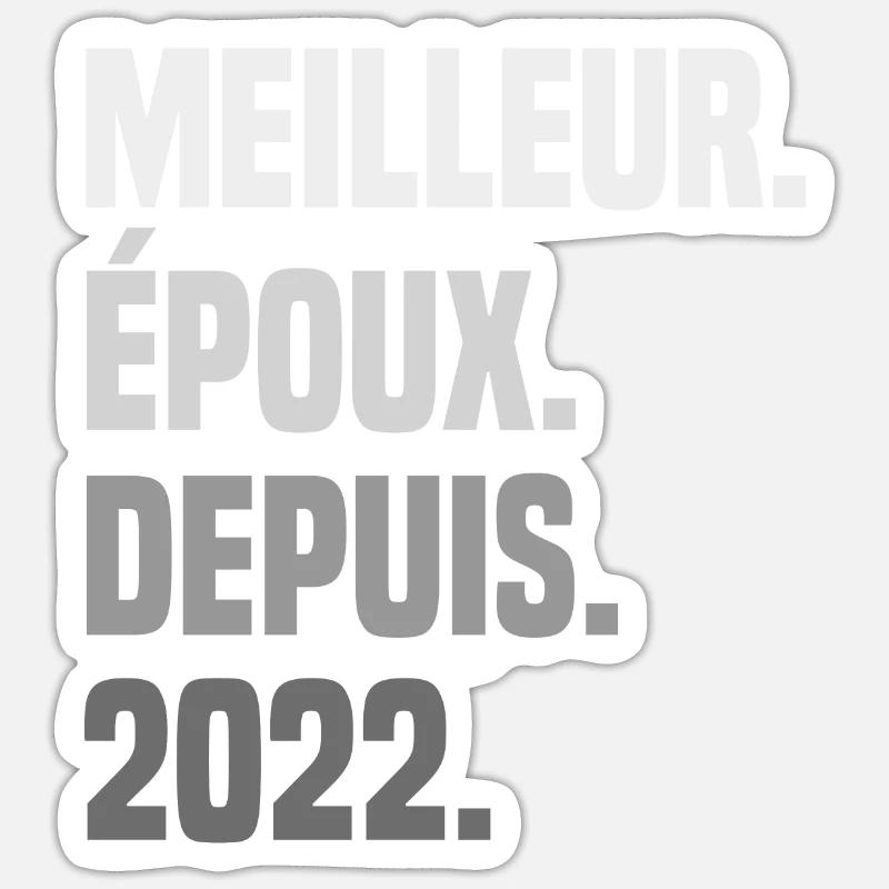 Bester Ehemann seit 2022 Sticker Größe S (10 x 10 cm)