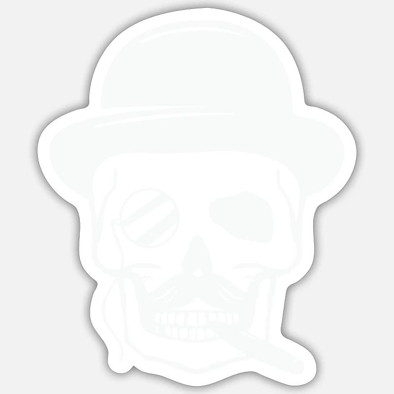 skull sir - Sticker Größe S (10 x 10 cm) - Mattweiß