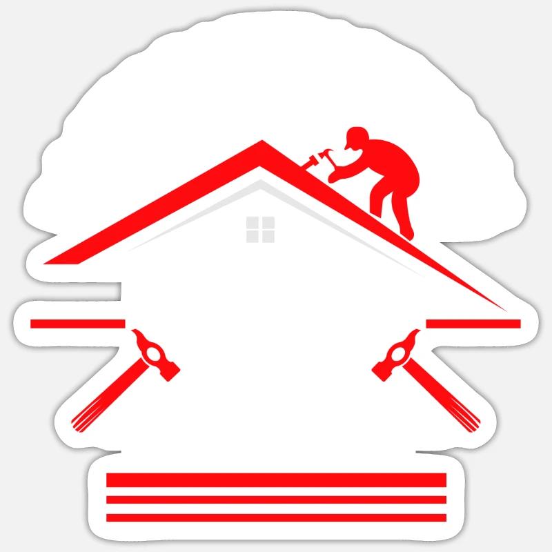 Roofing training apprentice Auzbi roofer Sticker size S (10 x 10 cm)