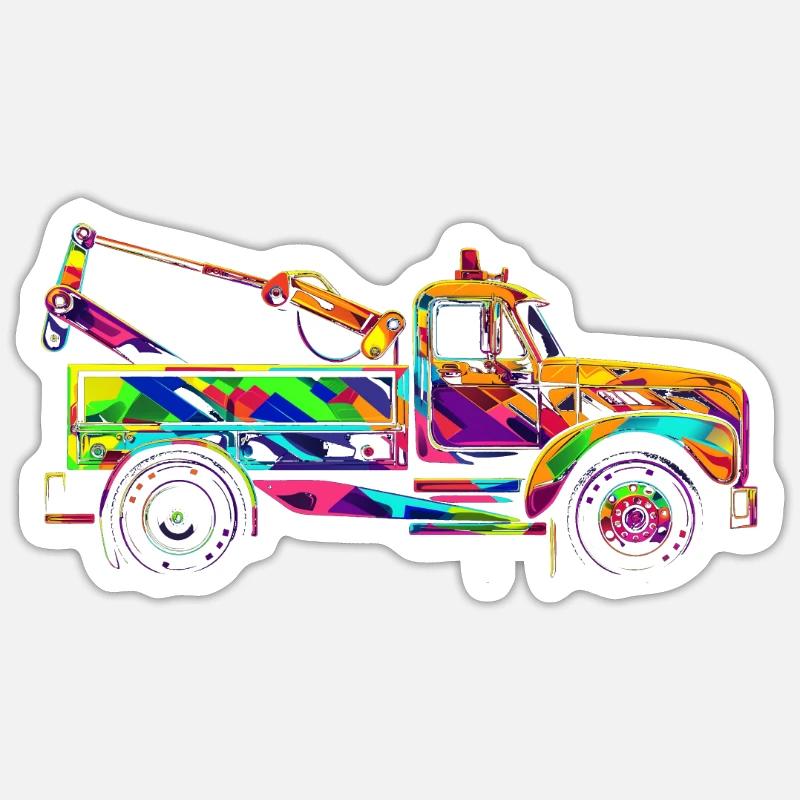 Abschleppdienst Abschleppdienst Fahrer Abschleppdi - Sticker Größe S (10 x 10 cm) - Mattweiß